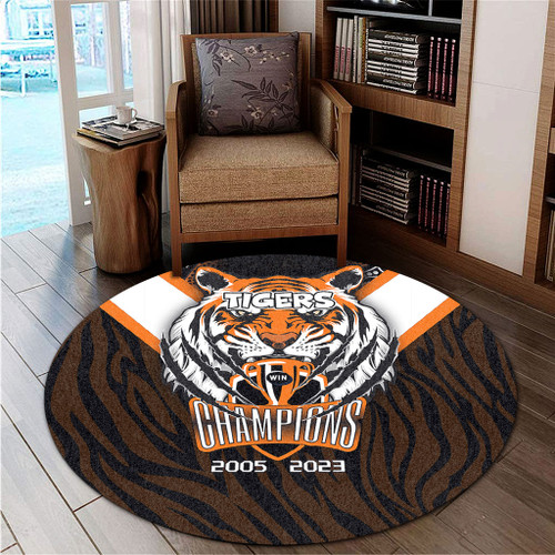 Wests Tigers Round Rug Talent Win Games But Teamwork And Intelligence Win Championships With Aboriginal Style Wests Tigers Round Rug Talent Win Games But Teamwork And Intelligence Win Championships With Aboriginal Style