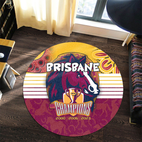 Brisbane Broncos Round Rug Talent Win Games But Teamwork And Intelligence Win Championships With Aboriginal Style Brisbane Broncos Round Rug Talent Win Games But Teamwork And Intelligence Win Championships With Aboriginal Style