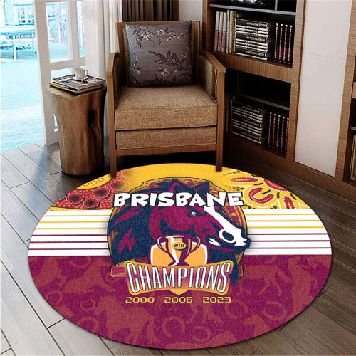 Brisbane Broncos Round Rug Talent Win Games But Teamwork And Intelligence Win Championships With Aboriginal Style Brisbane Broncos Round Rug Talent Win Games But Teamwork And Intelligence Win Championships With Aboriginal Style