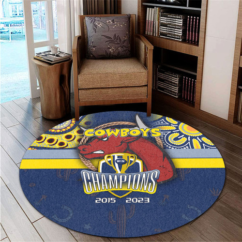 North Queensland Cowboys Round Rug Talent Win Games But Teamwork And Intelligence Win Championships With Aboriginal Style North Queensland Cowboys Round Rug Talent Win Games But Teamwork And Intelligence Win Championships With Aboriginal Style