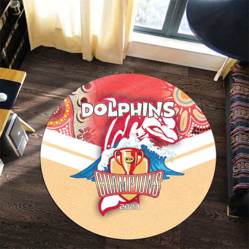 Redcliffe Dolphins Round Rug Talent Win Games But Teamwork And Intelligence Win Championships With Aboriginal Style