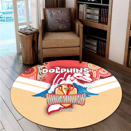 Redcliffe Dolphins Round Rug Talent Win Games But Teamwork And Intelligence Win Championships With Aboriginal Style