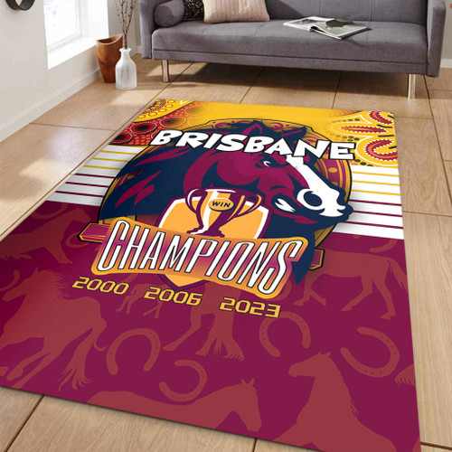 Brisbane Broncos Area Rug Talent Win Games But Teamwork And Intelligence Win Championships With Aboriginal Style