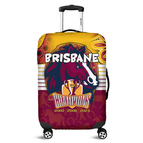 Brisbane Broncos Luggage Cover Talent Win Games But Teamwork And Intelligence Win Championships With Aboriginal Style Brisbane Broncos Luggage Cover Talent Win Games But Teamwork And Intelligence Win Championships With Aboriginal Style