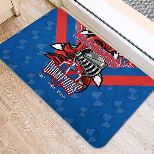 Newcastle Knights Door Mat Talent Win Games But Teamwork And Intelligence Win Championships With Aboriginal Style