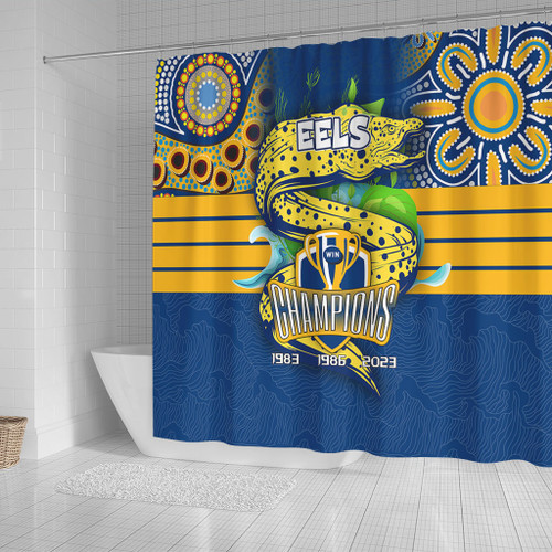 Parramatta Eels Shower Curtain Talent Win Games But Teamwork And Intelligence Win Championships With Aboriginal Style Parramatta Eels Shower Curtain Talent Win Games But Teamwork And Intelligence Win Championships With Aboriginal Style