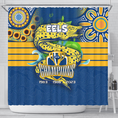 Parramatta Eels Shower Curtain Talent Win Games But Teamwork And Intelligence Win Championships With Aboriginal Style Parramatta Eels Shower Curtain Talent Win Games But Teamwork And Intelligence Win Championships With Aboriginal Style