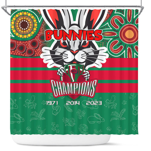South Sydney Rabbitohs Shower Curtain Talent Win Games But Teamwork And Intelligence Win Championships With Aboriginal Style South Sydney Rabbitohs Shower Curtain Talent Win Games But Teamwork And Intelligence Win Championships With Aboriginal Style