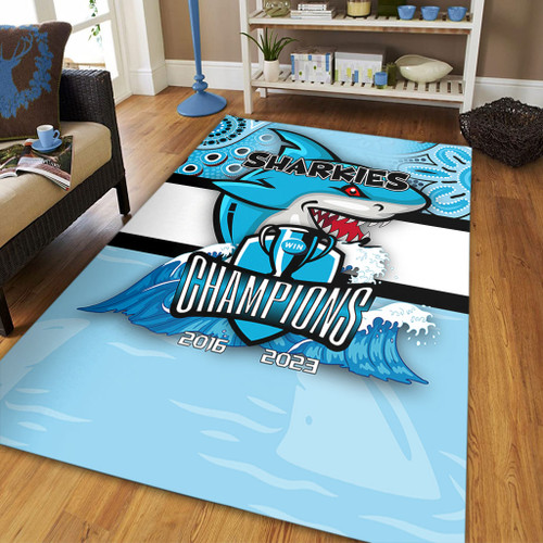 Cronulla-Sutherland Sharks Area Rug Talent Win Games But Teamwork And Intelligence Win Championships With Aboriginal Style Cronulla-Sutherland Sharks Area Rug Talent Win Games But Teamwork And Intelligence Win Championships With Aboriginal Style