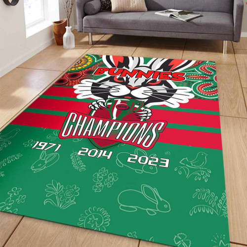 South Sydney Rabbitohs Area Rug Talent Win Games But Teamwork And Intelligence Win Championships With Aboriginal Style