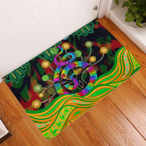 Australia Aboriginal Door Mat - Australia Rainbow Snake And Tree Aboriginal Style Door Mat Australia Aboriginal Door Mat - Australia Rainbow Snake And Tree Aboriginal Style Door Mat