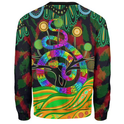 Australia Sweatshirt - Australia Rainbow Snake And Tree Aboriginal Style Australia Sweatshirt - Australia Rainbow Snake And Tree Aboriginal Style