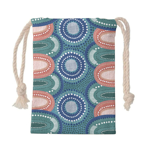 Australia Aboriginal Drawstring Bag - Aboriginal vector art background Blue Bag Australia Aboriginal Drawstring Bag - Aboriginal vector art background Blue Bag