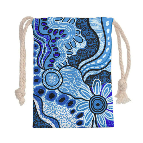Australia Aboriginal Drawstring Bag - Contemporary style of aboriginal artwork Bag