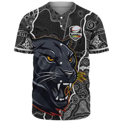 Penrith Panthers Grand Final Custom Baseball Shirt - Custom Penrith Panthers With Contemporary Style Of Aboriginal Painting Baseball Shirt