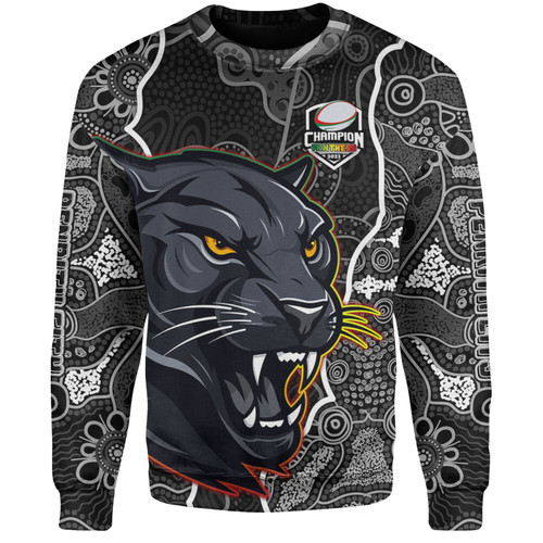 Penrith Panthers Grand Final Custom Sweatshirt - Custom Penrith Panthers With Contemporary Style Of Aboriginal Painting Sweatshirt