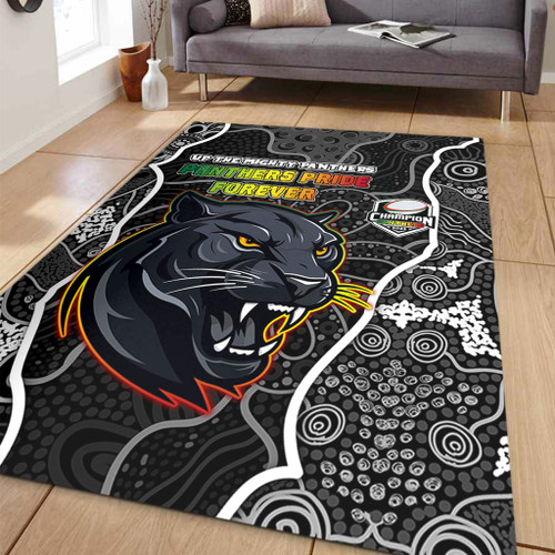 Penrith Panthers Grand Final Custom Area Rug - Custom Penrith Panthers With Contemporary Style Of Aboriginal Painting Area Rug Penrith Panthers Grand Final Custom Area Rug - Custom Penrith Panthers With Contemporary Style Of Aboriginal Painting Area Rug