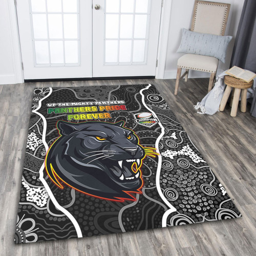 Penrith Panthers Grand Final Custom Area Rug - Custom Penrith Panthers With Contemporary Style Of Aboriginal Painting Area Rug Penrith Panthers Grand Final Custom Area Rug - Custom Penrith Panthers With Contemporary Style Of Aboriginal Painting Area Rug