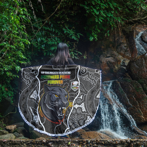 Penrith Panthers Grand Final Custom Beach Blanket - Custom Penrith Panthers With Contemporary Style Of Aboriginal Painting Beach Blanket Penrith Panthers Grand Final Custom Beach Blanket - Custom Penrith Panthers With Contemporary Style Of Aboriginal Painting Beach Blanket