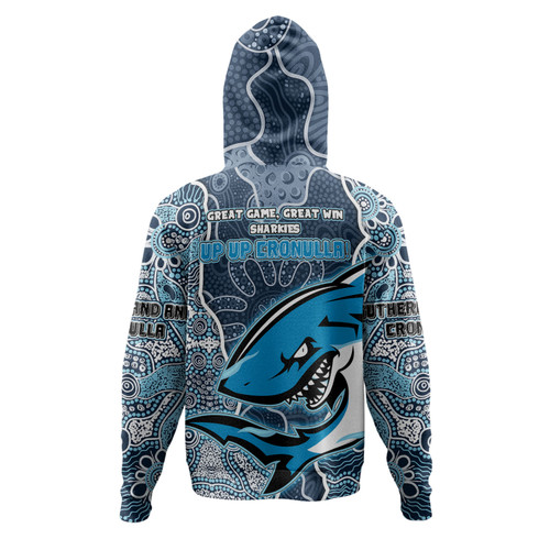 Cronulla-Sutherland Sharks  Grand Final Custom Hoodie - Custom Cronulla-Sutherland Sharks  and Sutherland Sharkies With Contemporary Style Of Aboriginal Painting Hoodie Cronulla-Sutherland Sharks  Grand Final Custom Hoodie - Custom Cronulla-Sutherland Sharks  and Sutherland Sharkies With Contemporary Style Of Aboriginal Painting Hoodie