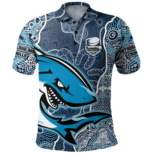 Cronulla-Sutherland Sharks Grand Final Custom Polo Shirt - Custom Sharks Painting Polo Shirt