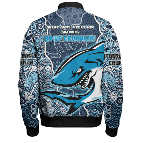 Cronulla-Sutherland Sharks Grand Final Custom Bomber Jacket - Custom Sharks Painting Bomber Jacket Cronulla-Sutherland Sharks Grand Final Custom Bomber Jacket - Custom Sharks Painting Bomber Jacket