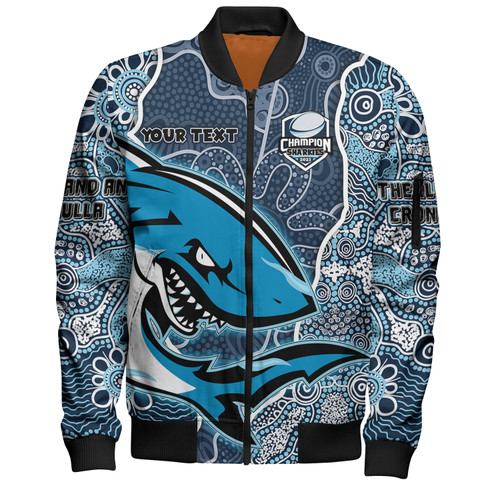 Cronulla-Sutherland Sharks Grand Final Custom Bomber Jacket - Custom Sharks Painting Bomber Jacket Cronulla-Sutherland Sharks Grand Final Custom Bomber Jacket - Custom Sharks Painting Bomber Jacket