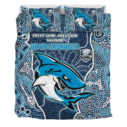 Cronulla-Sutherland Sharks Grand Final Custom Bedding Set - Custom Sharks Painting Bedding Set