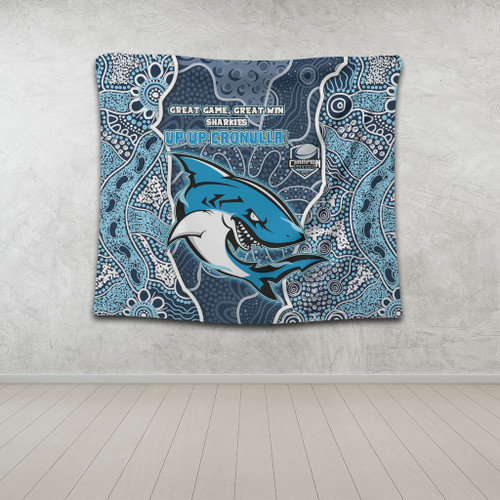 Cronulla-Sutherland Sharks Grand Final Custom Tapestry - Custom Sharks Painting Tapestry Cronulla-Sutherland Sharks Grand Final Custom Tapestry - Custom Sharks Painting Tapestry