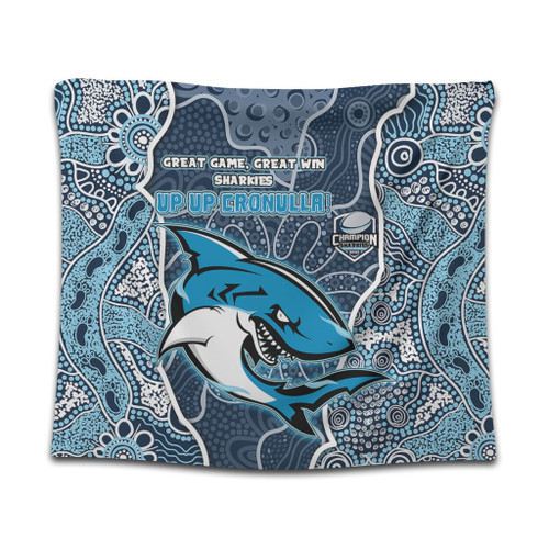 Cronulla-Sutherland Sharks Grand Final Custom Tapestry - Custom Sharks Painting Tapestry Cronulla-Sutherland Sharks Grand Final Custom Tapestry - Custom Sharks Painting Tapestry