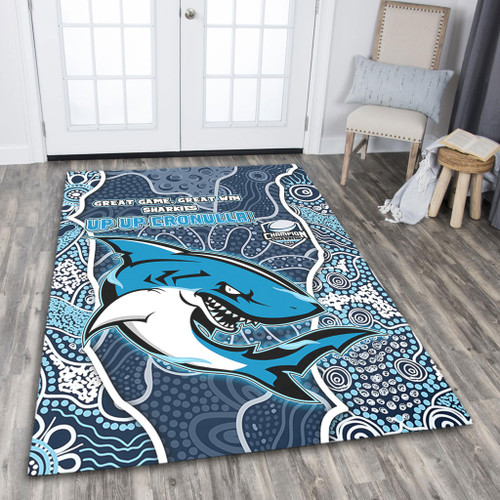 Cronulla-Sutherland Sharks Grand Final Custom Area Rug - Custom Sharks Painting Area Rug