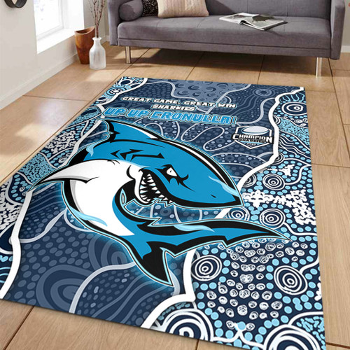 Cronulla-Sutherland Sharks Grand Final Custom Area Rug - Custom Sharks Painting Area Rug
