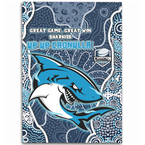 Cronulla-Sutherland Sharks Grand Final Custom Area Rug - Custom Sharks Painting Area Rug