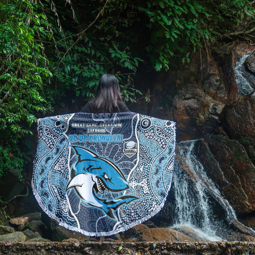 Cronulla-Sutherland Sharks Grand Final Custom Beach Blanket - Custom Sharks Painting Beach Blanket Cronulla-Sutherland Sharks Grand Final Custom Beach Blanket - Custom Sharks Painting Beach Blanket