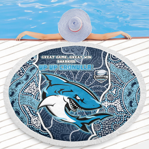 Cronulla-Sutherland Sharks Grand Final Custom Beach Blanket - Custom Sharks Painting Beach Blanket Cronulla-Sutherland Sharks Grand Final Custom Beach Blanket - Custom Sharks Painting Beach Blanket