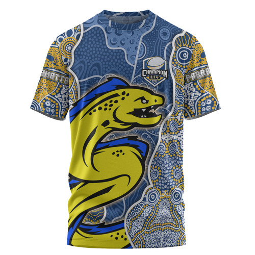 Parramatta Eels Grand Final Custom T-shirt - Custom Parramatta Eels With Contemporary Style Of Aboriginal Painting T-shirt