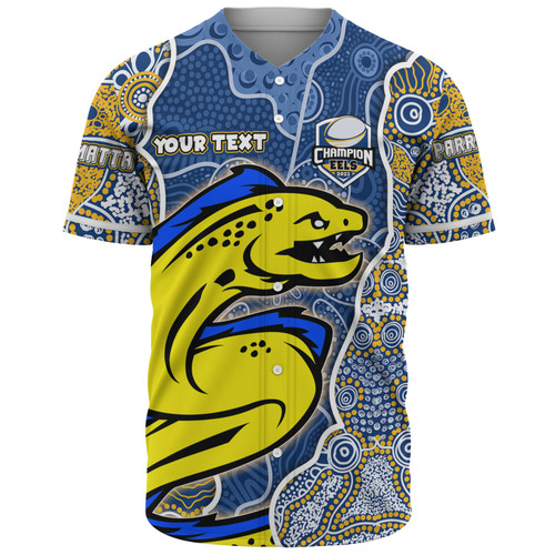 Parramatta Eels Grand Final Custom Baseball Shirt - Custom Parramatta Eels With Contemporary Style Of Aboriginal Painting Baseball Shirt Parramatta Eels Grand Final Custom Baseball Shirt - Custom Parramatta Eels With Contemporary Style Of Aboriginal Painting Baseball Shirt