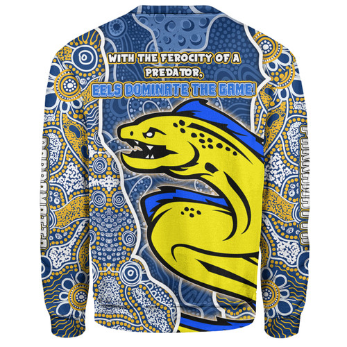 Parramatta Eels Grand Final Custom Sweatshirt - Custom Parramatta Eels With Contemporary Style Of Aboriginal Painting Sweatshirt Parramatta Eels Grand Final Custom Sweatshirt - Custom Parramatta Eels With Contemporary Style Of Aboriginal Painting Sweatshirt