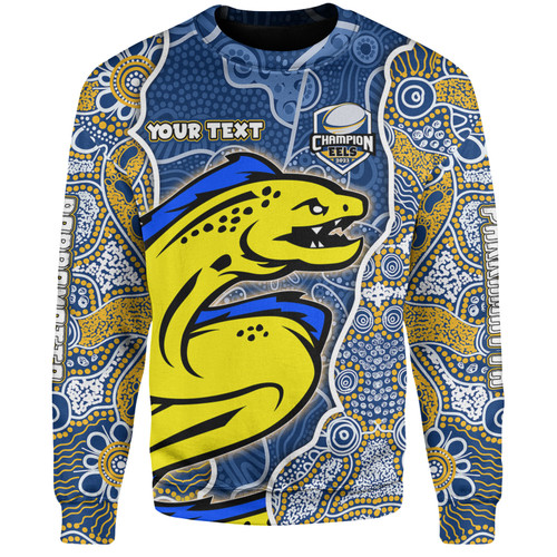 Parramatta Eels Grand Final Custom Sweatshirt - Custom Parramatta Eels With Contemporary Style Of Aboriginal Painting Sweatshirt Parramatta Eels Grand Final Custom Sweatshirt - Custom Parramatta Eels With Contemporary Style Of Aboriginal Painting Sweatshirt