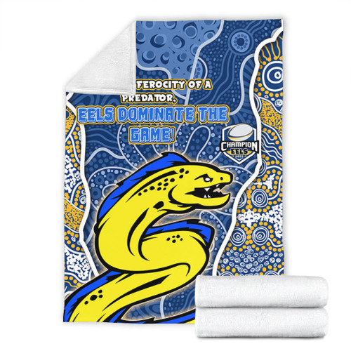 Parramatta Eels Grand Final Custom Blanket - Custom Parramatta Eels With Contemporary Style Of Aboriginal Painting Blanket Parramatta Eels Grand Final Custom Blanket - Custom Parramatta Eels With Contemporary Style Of Aboriginal Painting Blanket