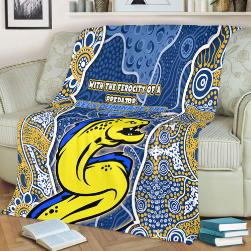 Parramatta Eels Grand Final Custom Blanket - Custom Parramatta Eels With Contemporary Style Of Aboriginal Painting Blanket Parramatta Eels Grand Final Custom Blanket - Custom Parramatta Eels With Contemporary Style Of Aboriginal Painting Blanket