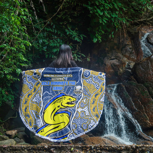 Parramatta Eels Grand Final Custom Beach Blanket - Custom Parramatta Eels With Contemporary Style Of Aboriginal Painting Beach Blanket Parramatta Eels Grand Final Custom Beach Blanket - Custom Parramatta Eels With Contemporary Style Of Aboriginal Painting Beach Blanket