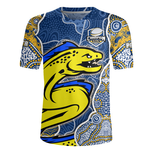 Parramatta Eels Grand Final Custom Rugby Jersey - Custom Parramatta Eels With Contemporary Style Of Aboriginal Painting Rugby Jersey