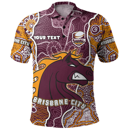 Brisbane Broncos Grand Final Custom Polo Shirt - Custom Broncos With Contemporary Style Of Aboriginal Painting  Polo Shirt