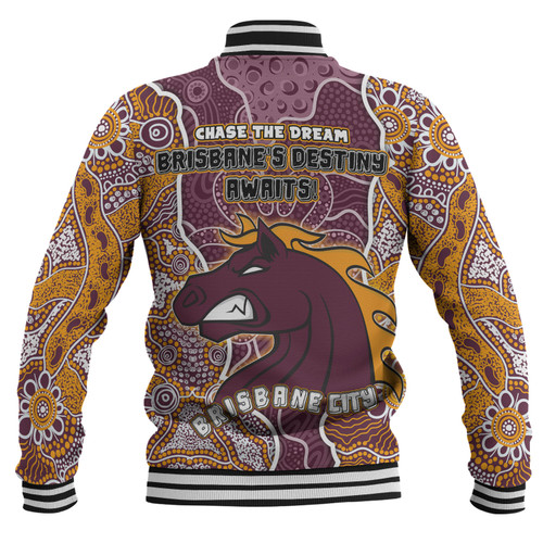 Brisbane Broncos Grand Final Custom Baseball Jacket - Custom Brisbane Broncos With Contemporary Style Of Aboriginal Painting  Baseball Jacket Brisbane Broncos Grand Final Custom Baseball Jacket - Custom Brisbane Broncos With Contemporary Style Of Aboriginal Painting  Baseball Jacket