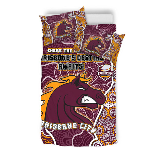 Brisbane Broncos Grand Final Custom Bedding Set - Custom Brisbane Broncos With Contemporary Style Of Aboriginal Painting  Bedding Set Brisbane Broncos Grand Final Custom Bedding Set - Custom Brisbane Broncos With Contemporary Style Of Aboriginal Painting  Bedding Set
