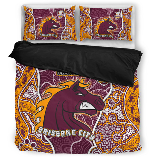 Brisbane Broncos Grand Final Custom Bedding Set - Custom Brisbane Broncos With Contemporary Style Of Aboriginal Painting  Bedding Set Brisbane Broncos Grand Final Custom Bedding Set - Custom Brisbane Broncos With Contemporary Style Of Aboriginal Painting  Bedding Set