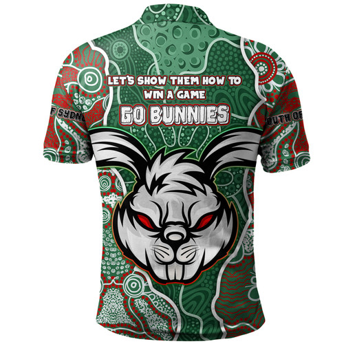 South Sydney Rabbitohs Grand Final Custom Polo Shirt - Custom Rabbitohs With Contemporary Style Of Aboriginal Painting Polo Shirt South Sydney Rabbitohs Grand Final Custom Polo Shirt - Custom Rabbitohs With Contemporary Style Of Aboriginal Painting Polo Shirt