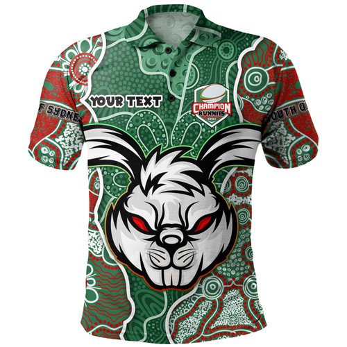 South Sydney Rabbitohs Grand Final Custom Polo Shirt - Custom Rabbitohs With Contemporary Style Of Aboriginal Painting Polo Shirt South Sydney Rabbitohs Grand Final Custom Polo Shirt - Custom Rabbitohs With Contemporary Style Of Aboriginal Painting Polo Shirt