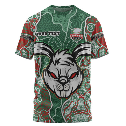 South Sydney Rabbitohs Grand Final Custom T-shirt - Custom Rabbitohs With Contemporary Style Of Aboriginal Painting T-shirt